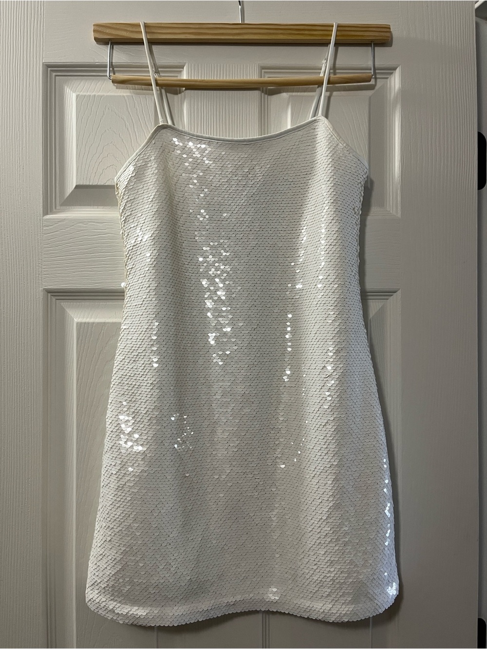 Abercrombie & Fitch White Sequin Mini Dress